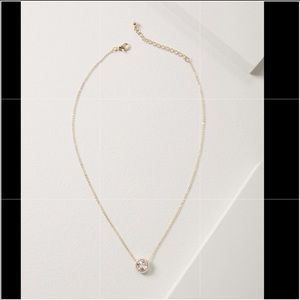 WHBM goldstone solitaire cubic zirconia necklace